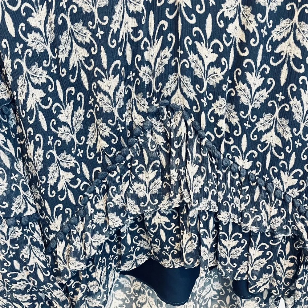 Anthropologie Stevie May Blue Boho Peasant Top Size Medium - Picture 9 of 12